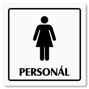 WC ženy personál, 100x100mm, bílá, Arizona